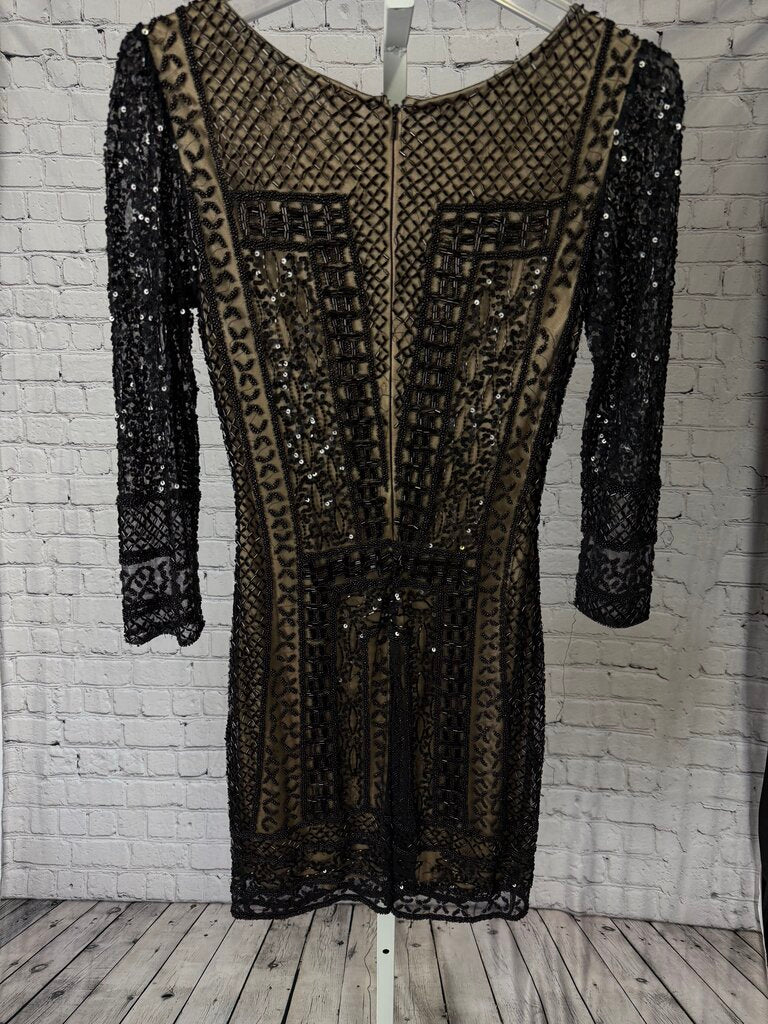 Women's Short Black Beaded Dress