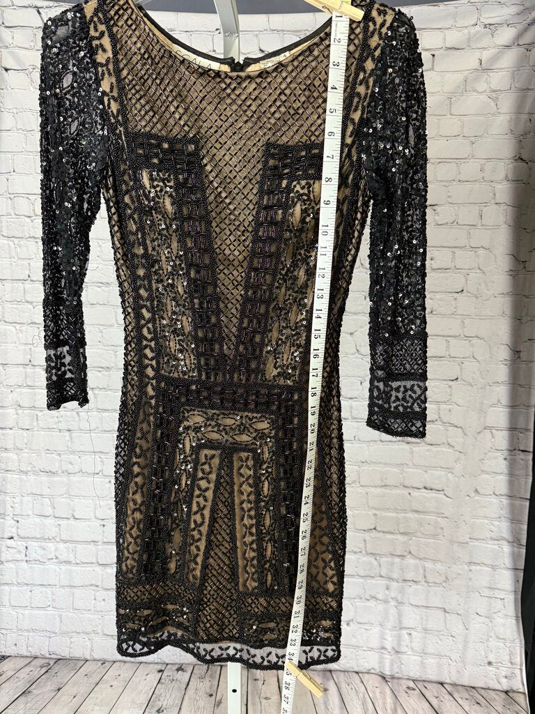 Women's Short Black Beaded Dress