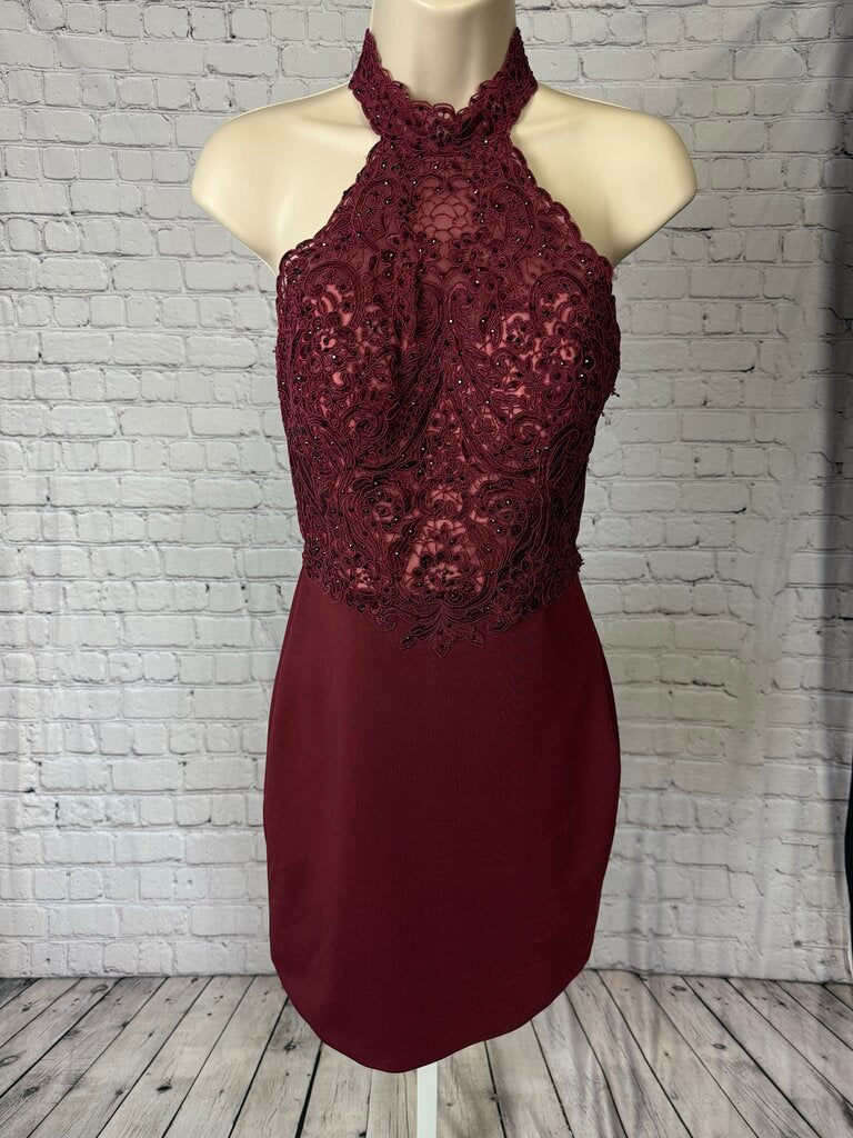 Women's Maroon Short Dress