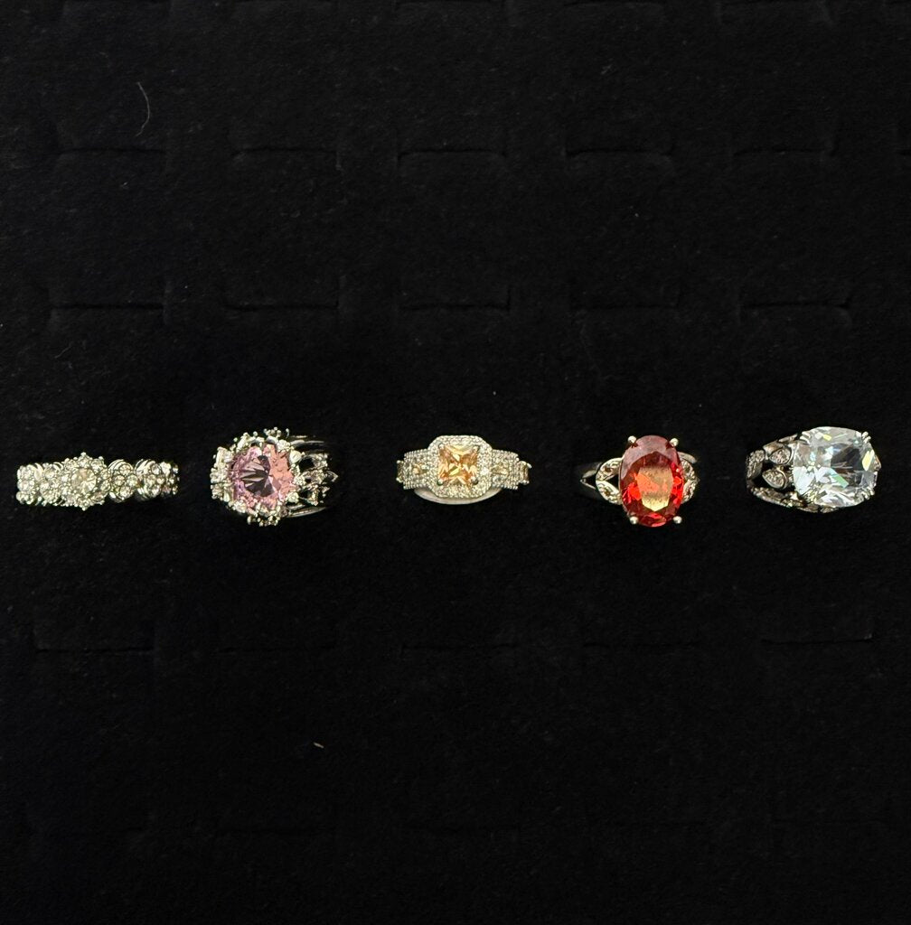 Bundle of 5 Sterling Silver Rings Size 7
