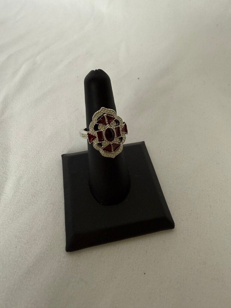 Costume Ring With Ruby Style Gems