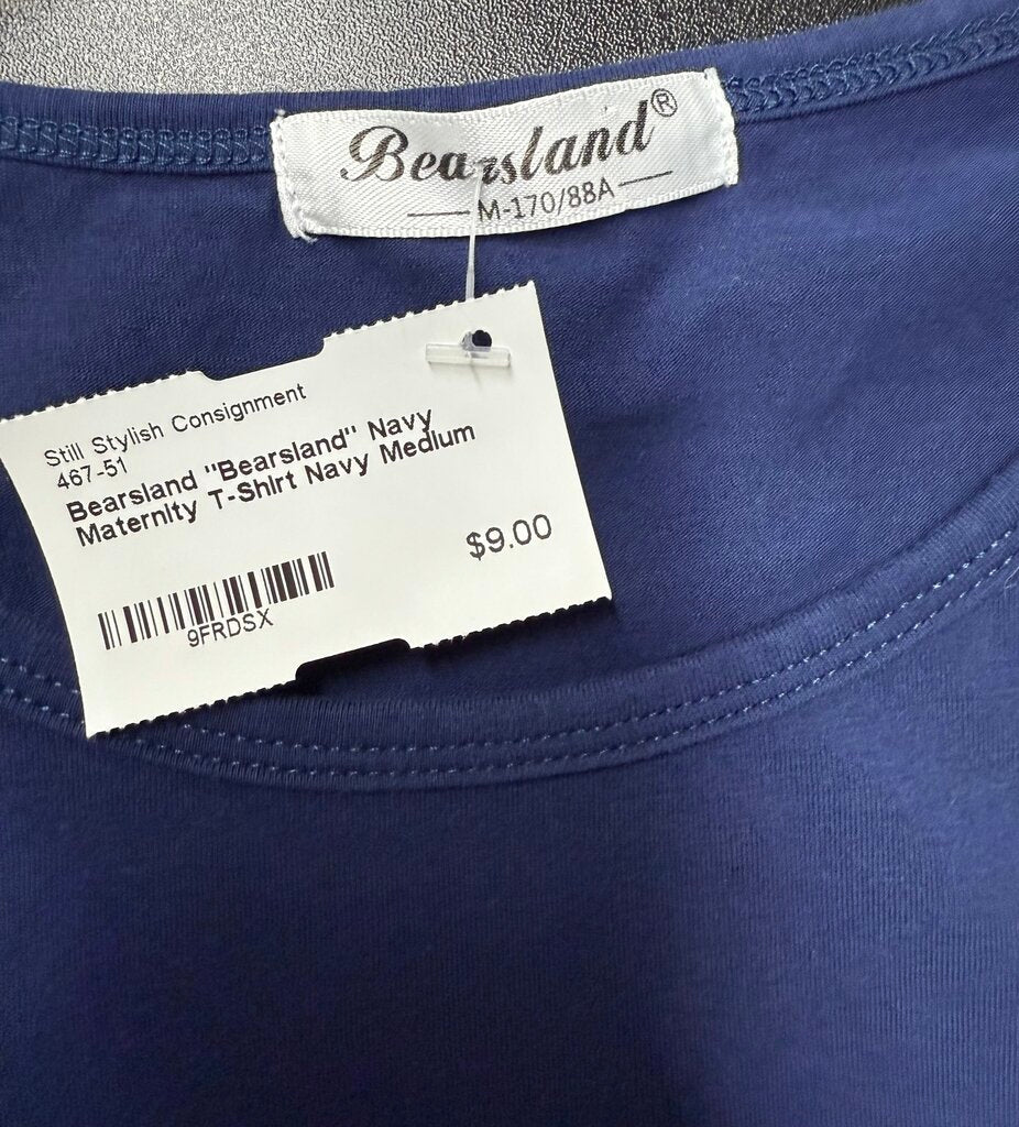 "Bearsland" Navy Maternity T-Shirt