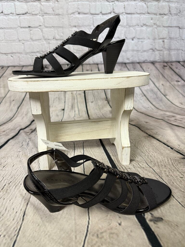 Women's Black Strappy Heels