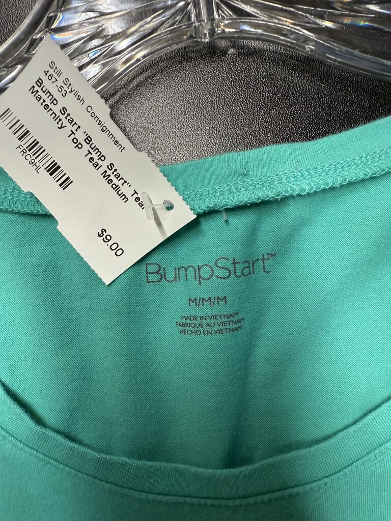 "Bump Start" Teal Maternity Top