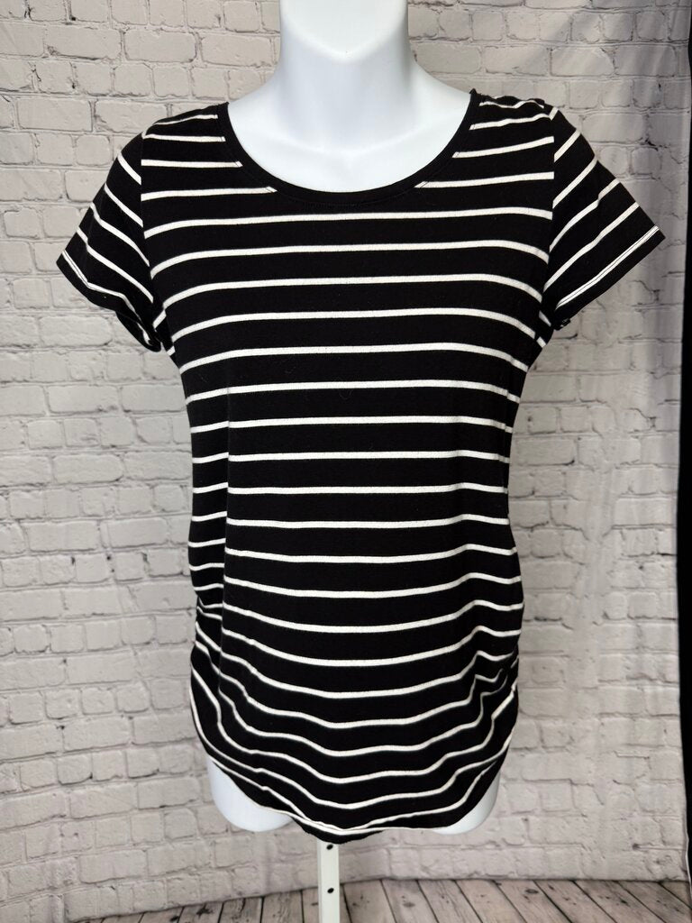 "Bump Start" Black and White Maternity Top