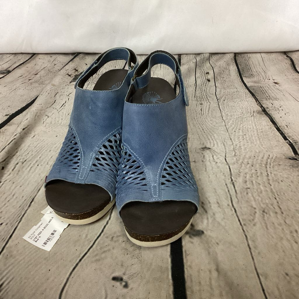 Women's Blue Peek- A- Boo Wedges