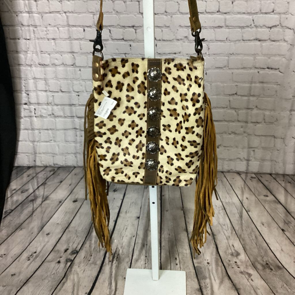 Myra Leopard Fringe Purse