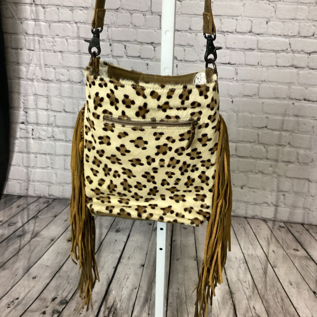 Myra Leopard Fringe Purse