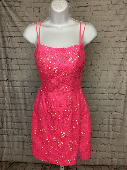 Amarra Hot Pink Homecoming Dress