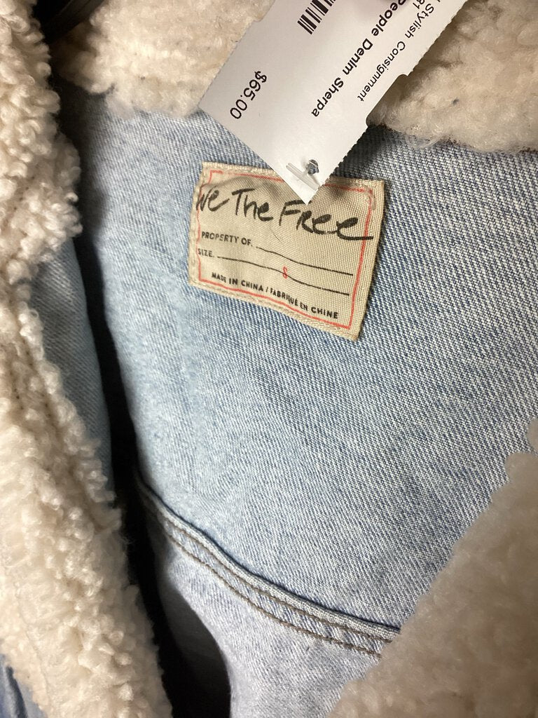 Free People Denim Sherpa Jacket