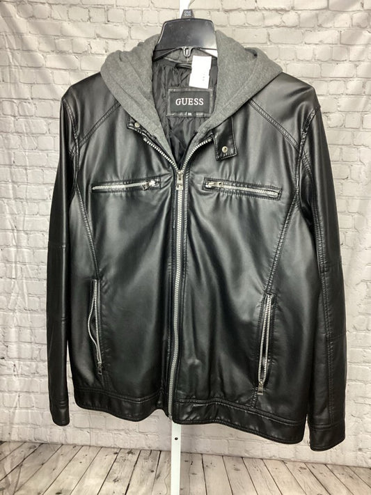 Guess Men's Black Hooded Coat