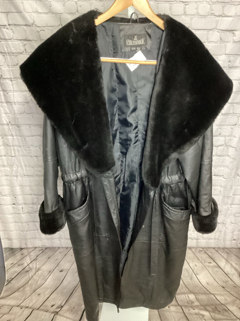 Ladies Colebrook Black Leather Coat