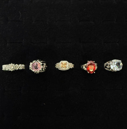 Bundle of 5 Sterling Silver Rings Size 7