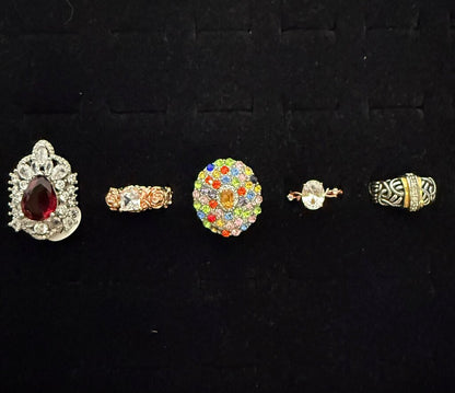 Bundle of 5 Costume Rings Size 7