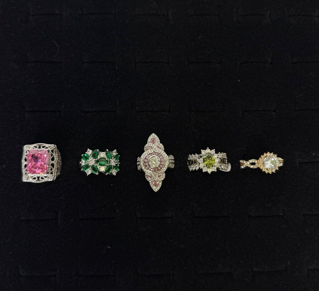 Bundle of 5 Sterling Silver Rings Size 7