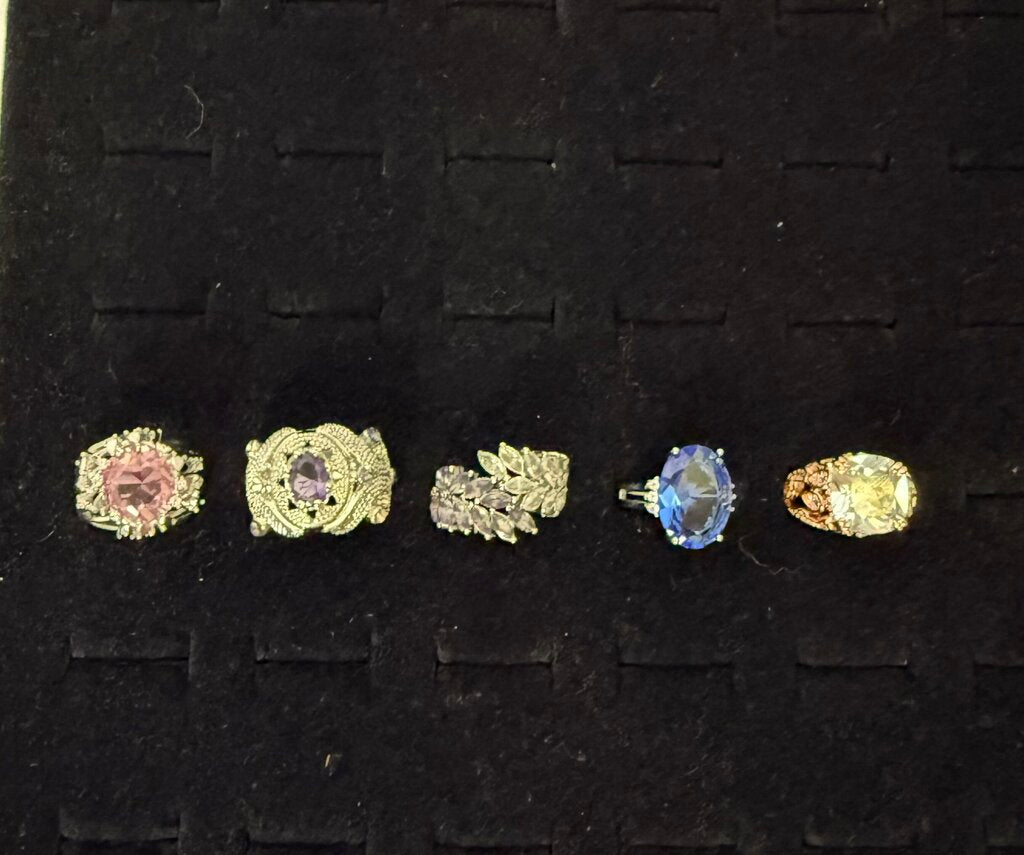 Bundle of 5 Sterling Silver Rings Size 7