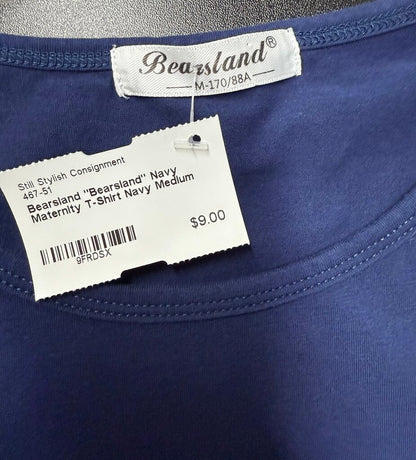 "Bearsland" Navy Maternity T-Shirt