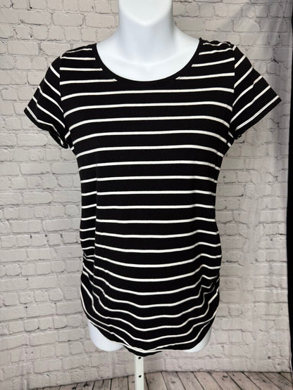 "Bump Start" Black and White Maternity Top