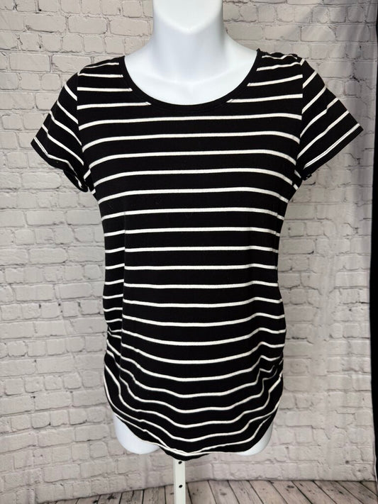 "Bump Start" Black and White Maternity Top
