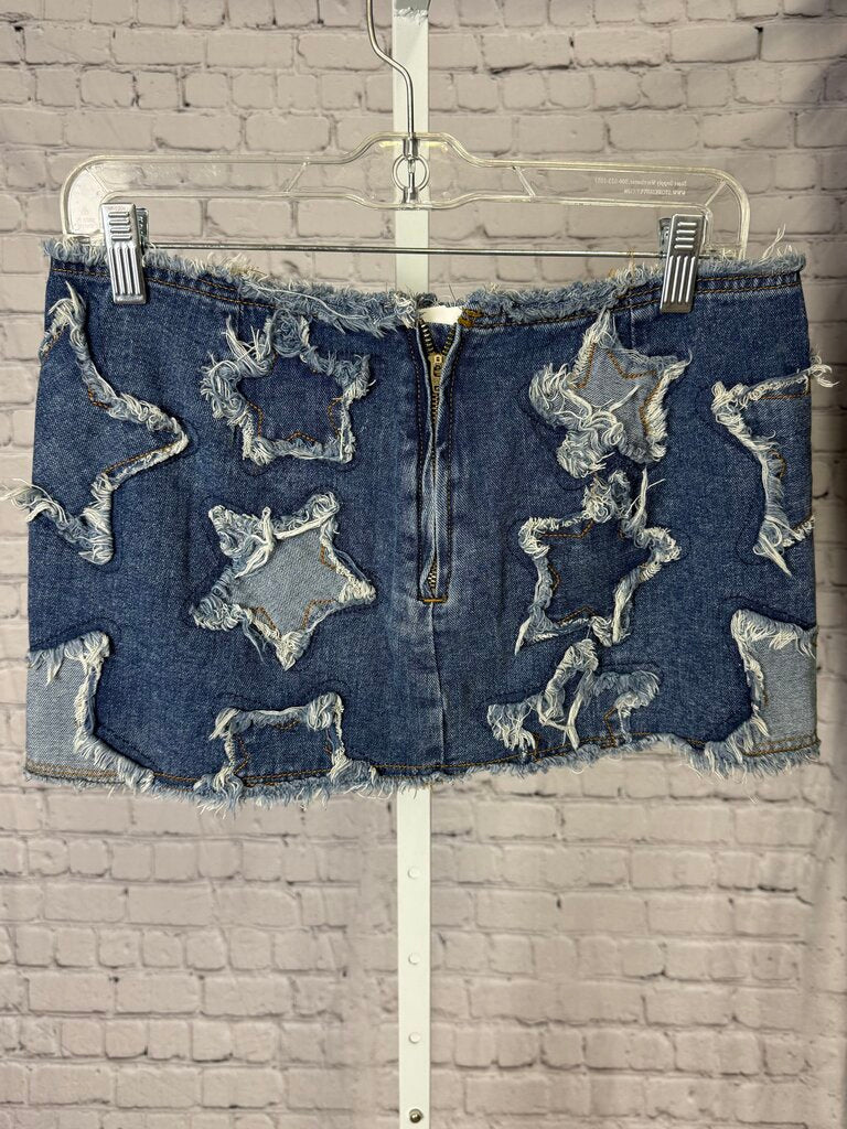 Womens SHEIN Denim Star Mini Skirt
