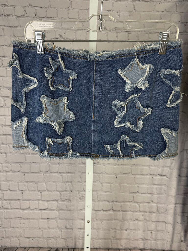 Womens SHEIN Denim Star Mini Skirt