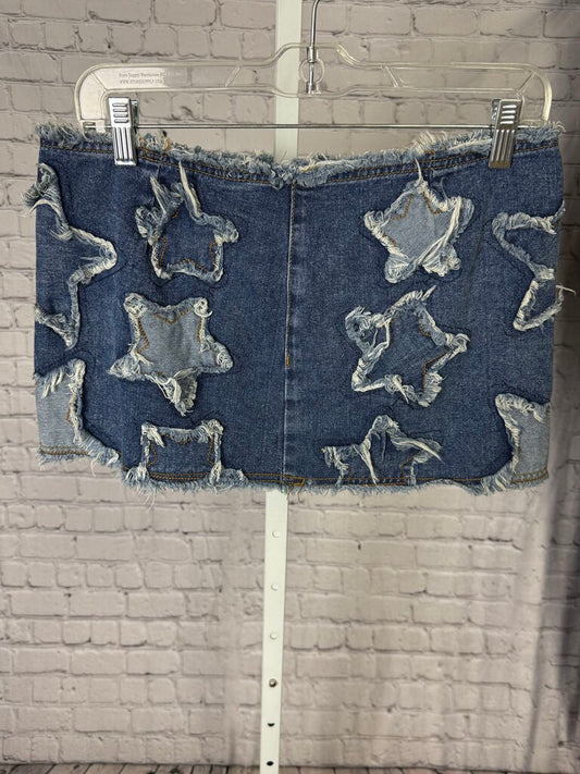 Womens SHEIN Denim Star Mini Skirt